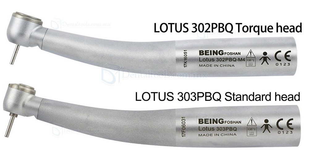 BEING Lotus 302/303PBQ Pieza de mano de turbina con fibra &oacute;ptica compatible con KAVO